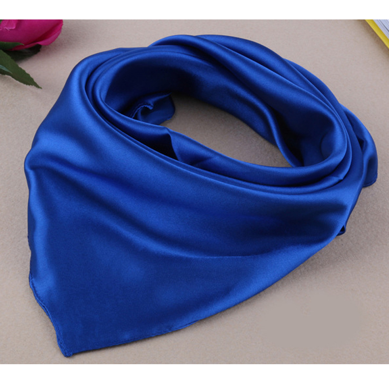 Silk Neck Scarf - Bốn mùa mới Đồng Màu Nữ