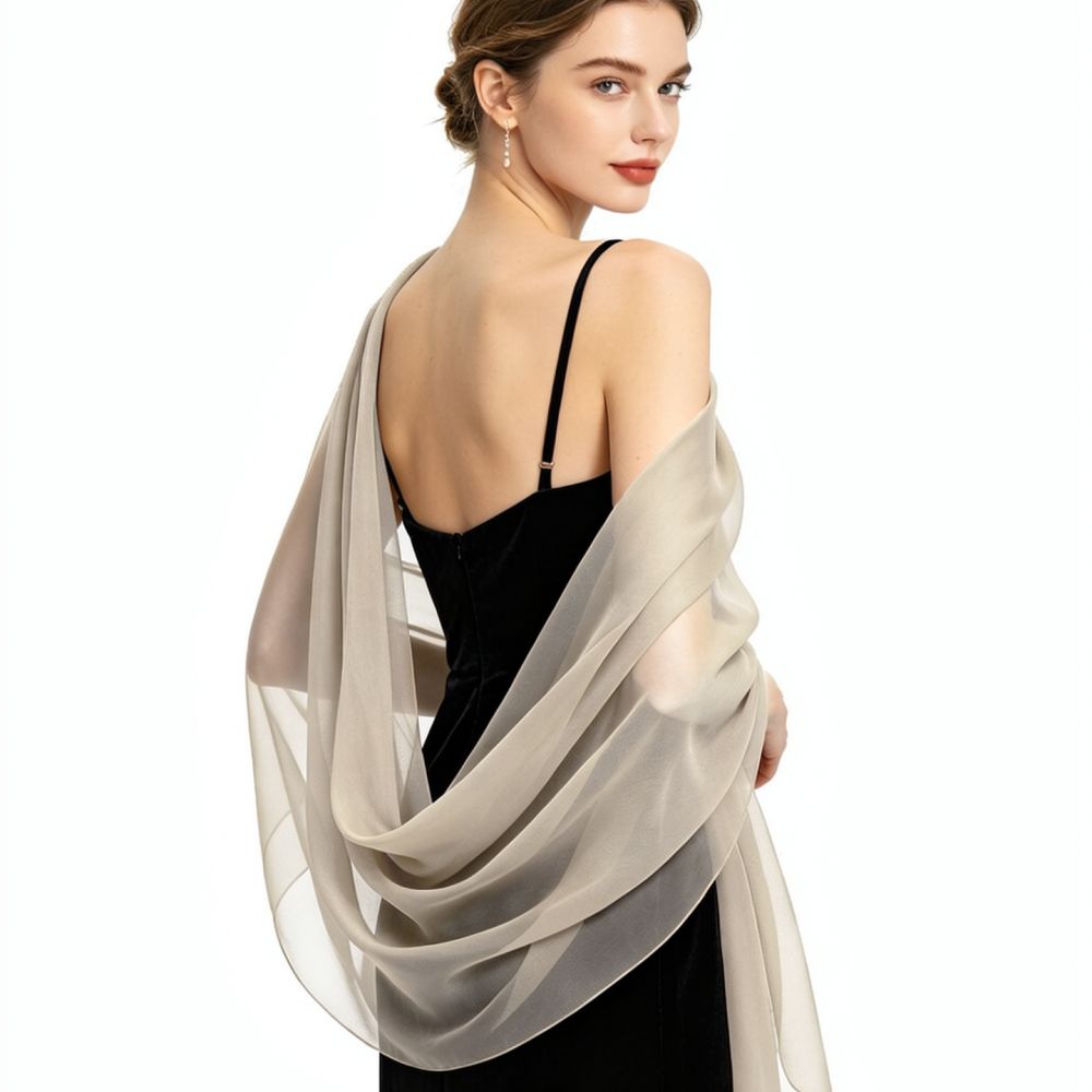Elegant Chiffon Scarf Wrap For - đánh giá và giá Stole Wedding Shawl