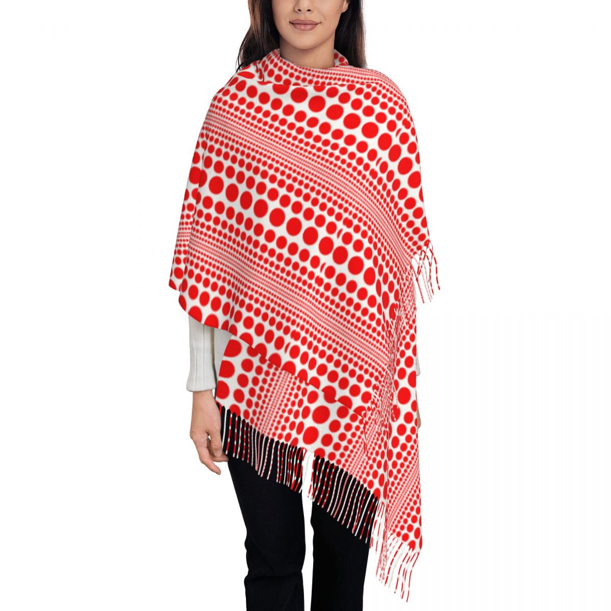 Red Infinity Polka Dots Scarf  - đánh giá và giá Infinity Scarf Knit