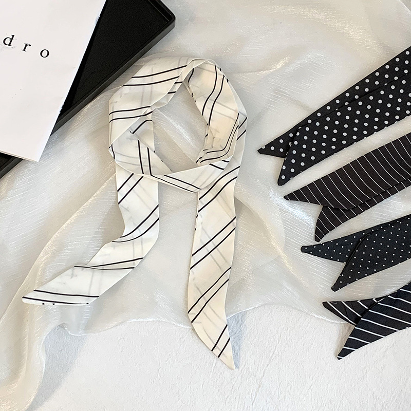 Summer new striped silk scarf  - đánh giá và giá Silk Tie Striped